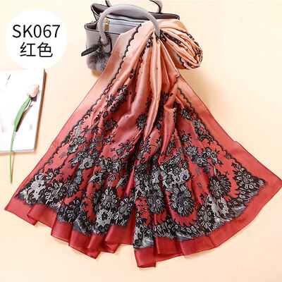 Summer new European&American lace gradient scarf mesh flower vine high-end fashion simulation silk sunscreen silk scarf shawl female
Summer new European&American lace gradient scarf mesh flower vine high-end fashion simulation silk sunscreen silk scarf shawl female