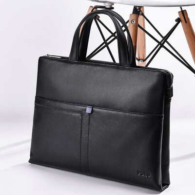 POLO Briefcase Business Mens Casual Tote First Layer Leather Shoulder Messenger Bag Computer Bag ZY042P153J Black
POLO Briefcase Business Mens Casual Tote First Layer Leather Shoulder Messenger Bag Computer Bag ZY042P153J Black