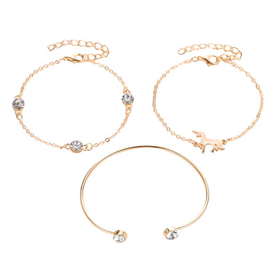 Three-piece Girls Unicorn Birthday Charm Bracelet Jewelry Gifts for Girls
