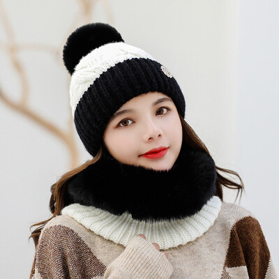 Autumn&winter 2019 Wool Hat Womens color matching wool ball warm knit hat set head Bib Set hat manufacturer direct sales
Autumn&winter 2019 Wool Hat Womens color matching wool ball warm knit hat set head Bib Set hat manufacturer direct sales