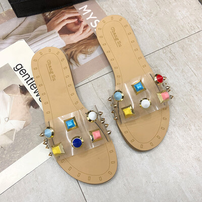 Chic Fairy One Word Rivet Slipper Womens Summer Korean Version Cute Flat-bottomed Casual Cool Drag Tide
Chic Fairy One Word Rivet Slipper Womens Summer Korean Version Cute Flat-bottomed Casual Cool Drag Tide