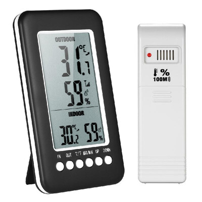 LCD Digital Wireless IndoorOutdoor Thermometer Hygrometer ℃℉ Temperature Humidity Meter with Max Min Value Display Transmitter
LCD Digital Wireless IndoorOutdoor Thermometer Hygrometer ℃℉ Temperature Humidity Meter with Max Min Value Display Transmitter