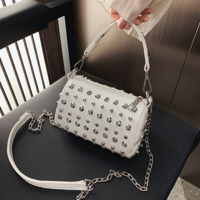 Tailored Womens Fashion Rivet Slant Bag Single Shoulder Bag Purse Messenger Bag