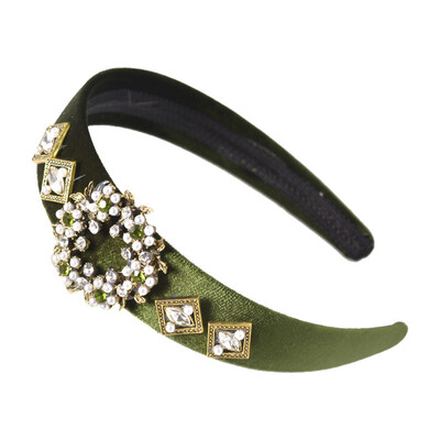 Womens Crystal Headband Wide Fabric Hairband Head Wrap Hair Band Accessories