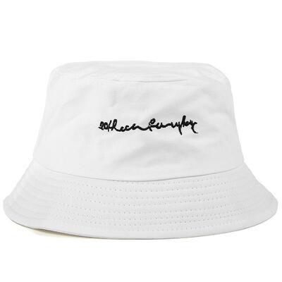 Letter Embroidery Unisex Bucket Summer Fisherman Cap Outdoor Panama Sun Hat