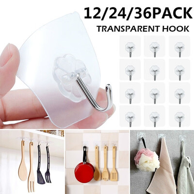 362412pcs Adhesive Hook No Trace Transparent Strong Sticky Heavy Wall Hook Holders & Racks Home Decor
362412pcs Adhesive Hook No Trace Transparent Strong Sticky Heavy Wall Hook Holders & Racks Home Decor