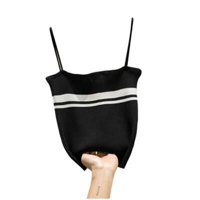 Women All-match Concise Sexy Charming Slim Fit Striped Shoulder Tape Style Camisoles Tops 
Women All-match Concise Sexy Charming Slim Fit Striped Shoulder Tape Style Camisoles Tops