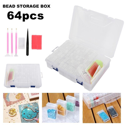64Pcs Diamond Painting Storage Box Diamond Embroidery Case Plastic Storage Box for Nails Rhinestones Beads DIY Craft
64Pcs Diamond Painting Storage Box Diamond Embroidery Case Plastic Storage Box for Nails Rhinestones Beads DIY Craft
