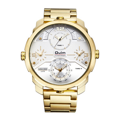 Oulm Ou Lei steel mens waterproof quartz watch mens watch four movement multi-time zone multi-function
Oulm Ou Lei steel mens waterproof quartz watch mens watch four movement multi-time zone multi-function