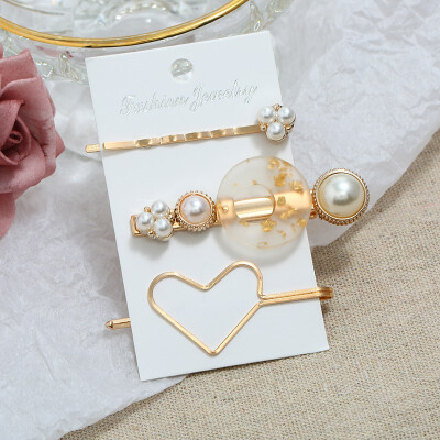 Pearl Hair Clip HeadwearKorean Pearl Love Word Clips Three piece Sweet Hair Hairband Barrette Headdress Accessories
Pearl Hair Clip HeadwearKorean Pearl Love Word Clips Three piece Sweet Hair Hairband Barrette Headdress Accessories