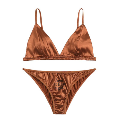 Toponeto New Women Letter Print Satin Thong Wireless V-Neck Bra Lingerie Set Underwear
Toponeto New Women Letter Print Satin Thong Wireless V-Neck Bra Lingerie Set Underwear
