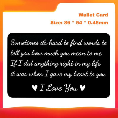 Personalized Metal Wallet Card Aluminum Engraved Wallet Inserts Gifts for HusbandWife BoyfriendGirlfriend
Personalized Metal Wallet Card Aluminum Engraved Wallet Inserts Gifts for HusbandWife BoyfriendGirlfriend