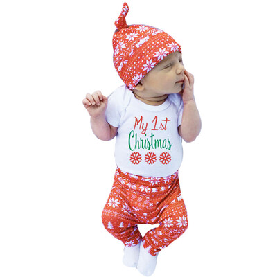 Newborn Baby Boys Girls Tops Romper Pants Hat 4PCS Outfits Set Christmas Clothes
Newborn Baby Boys Girls Tops Romper Pants Hat 4PCS Outfits Set Christmas Clothes