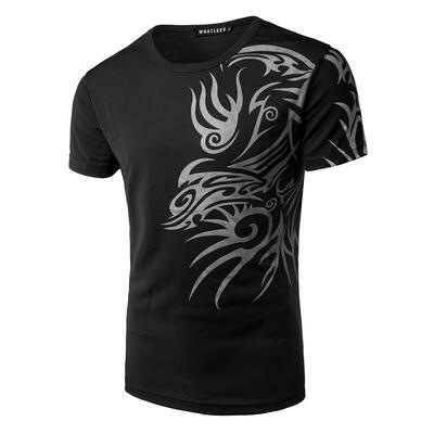 Mens T-shirt Summer Dragon Print Round Neck Breathable Short-sleeved Large Size T-shirt Hip-hop T-shirt Tree Print Casu
Mens T-shirt Summer Dragon Print Round Neck Breathable Short-sleeved Large Size T-shirt Hip-hop T-shirt Tree Print Casu