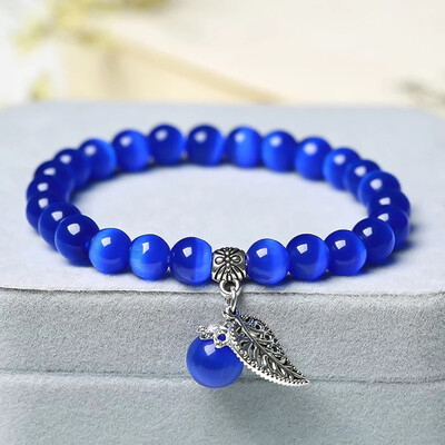10 Colors Cat Eye Stone Beads Charm Bracelets & Bangles Handmade Leaf Pendant Bracelet Crystal Jewelry Gifts
10 Colors Cat Eye Stone Beads Charm Bracelets & Bangles Handmade Leaf Pendant Bracelet Crystal Jewelry Gifts