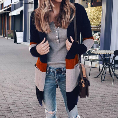 2019 Women Fashion Personality Contrast color With pocket Slim fit Medium&long section Sweater cardigan
2019 Women Fashion Personality Contrast color With pocket Slim fit Medium&long section Sweater cardigan
