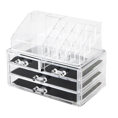 Acrylic Cosmetics Storage Rack with 4 Drawers Transparent
Acrylic Cosmetics Storage Rack with 4 Drawers Transparent