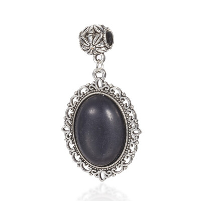 Alloy Gemstone European Dangle Beads Oval Large Hole Pendants Antique Silver 55mm Hole 5mm
Alloy Gemstone European Dangle Beads Oval Large Hole Pendants Antique Silver 55mm Hole 5mm