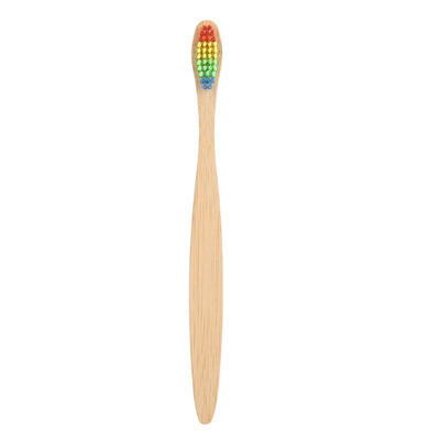 Greensen Rainbow Bamboo Tooth Brush Colorful Soft Brush Head Bamboo Tooth Brush