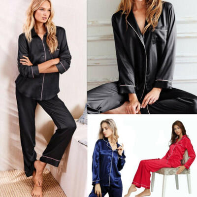 UK Womens Ladies Satin Pyjama Set Silk Night Wear Pajamas Long Sleeve Nightwear
UK Womens Ladies Satin Pyjama Set Silk Night Wear Pajamas Long Sleeve Nightwear