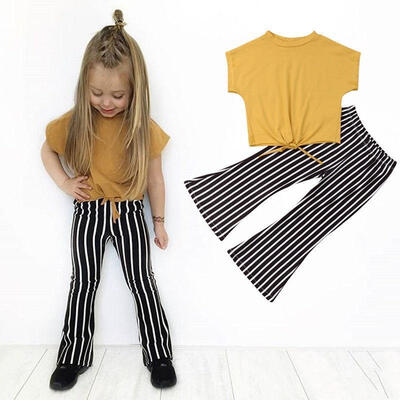 2Pcs Toddler Little Baby Girls Clothing Sets Yellow Tops Shirt&Striped Flare Bell Bottom Pants Leggings Outfits
2Pcs Toddler Little Baby Girls Clothing Sets Yellow Tops Shirt&Striped Flare Bell Bottom Pants Leggings Outfits
