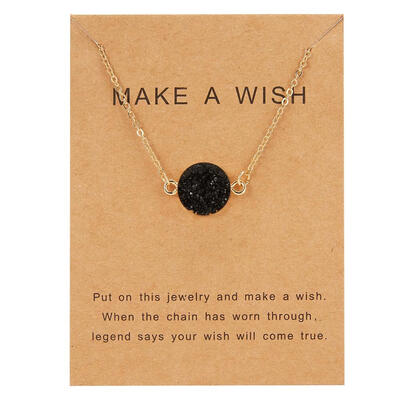 Rinhoo 8 Colors Moon Shape Druzy Necklace Fashion Resin Faux Stone Necklace Gold Color Paper Wish Card Jewelry for Women Girls 
Rinhoo 8 Colors Moon Shape Druzy Necklace Fashion Resin Faux Stone Necklace Gold Color Paper Wish Card Jewelry for Women Girls