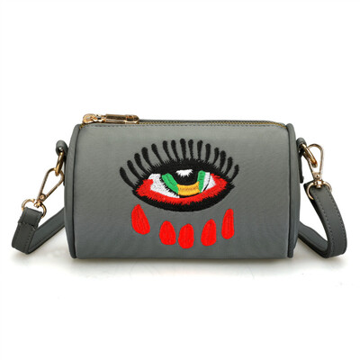 Recreational Cylinder Bag Personality Fashion Baituan Inclined Bag Embroidery Small Round Bag Portable Mini Cloth Bag
Recreational Cylinder Bag Personality Fashion Baituan Inclined Bag Embroidery Small Round Bag Portable Mini Cloth Bag