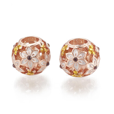 Alloy Enamel European Beads with Rhinestone Hollow Large Hole Beads Rondelle with Flower Golden & Rose Gold 11x10mm
Alloy Enamel European Beads with Rhinestone Hollow Large Hole Beads Rondelle with Flower Golden & Rose Gold 11x10mm
