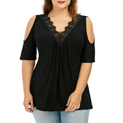 Roseonmyhand Fashion Womens Plus Size Lace Trim V Neck Cold Shoulder Strapless Tops Blouse
Roseonmyhand Fashion Womens Plus Size Lace Trim V Neck Cold Shoulder Strapless Tops Blouse