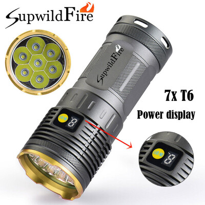 Saidsome Supwildfire 16000LM 7 x XM- T6 LED Power & Mode Digital Display Flashlight flashlight lamp