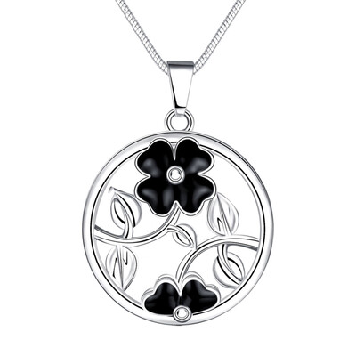 Antique Silver Plated Jewellery New Vintage Black Crystal Flower Pendant Necklace
Antique Silver Plated Jewellery New Vintage Black Crystal Flower Pendant Necklace