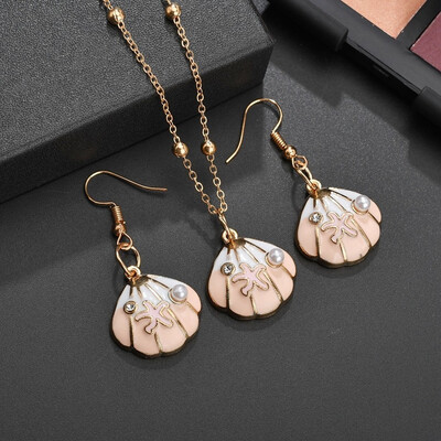 Shell Pendant Necklace Earrings Set Alloy Shell Multicolor High Imitation Pearl Necklace Fashion Elegant Girl Jewelry Gift
Shell Pendant Necklace Earrings Set Alloy Shell Multicolor High Imitation Pearl Necklace Fashion Elegant Girl Jewelry Gift