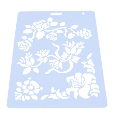 China Rose Stencil Ruler DIY Photo Album Hollow Template Drawing Tool Decor