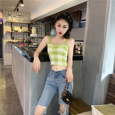 crop top women Summer Fashion Sexy Slim Fit All-match Plaid Concise Short Style Camisoles
crop top women Summer Fashion Sexy Slim Fit All-match Plaid Concise Short Style Camisoles