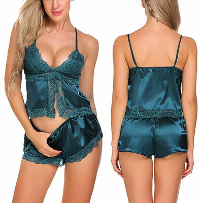 2PCS Women&39s Sexy Satin Lace Sleepwear Babydoll Lingerie Nightdress Pajamas Set
2PCS Women&39s Sexy Satin Lace Sleepwear Babydoll Lingerie Nightdress Pajamas Set