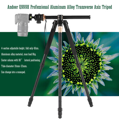 Andoer Q999H Professional Aluminum Alloy Tripod Monopod Transverse Axis Tripod with Panoramic Ball Head 4-Section Max Height 156c
Andoer Q999H Professional Aluminum Alloy Tripod Monopod Transverse Axis Tripod with Panoramic Ball Head 4-Section Max Height 156c