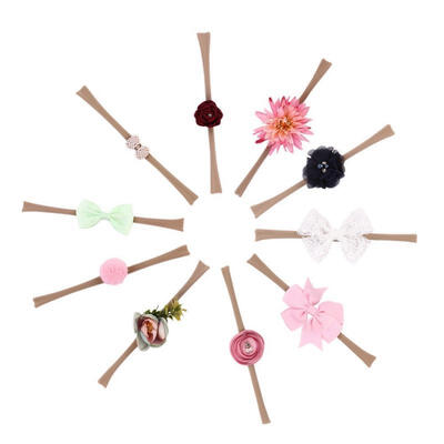 10 PcsSet Baby Kids Girls Flower Knot Ribbon Headband Hair Accessories