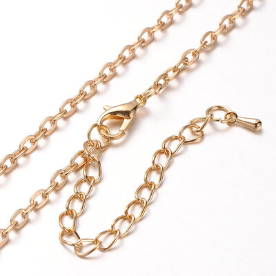 Iron Cable Chain Necklace Makings with Alloy Lobster Claw Clasps&Iron End Chains Light Gold 303
Iron Cable Chain Necklace Makings with Alloy Lobster Claw Clasps&Iron End Chains Light Gold 303