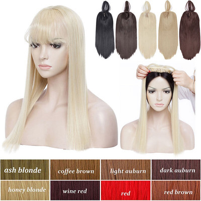 17" Long Straight Hair Topper With Thin Air Bangs Clip In Hair Middle Part Synthetic Hairpiece For Women
17" Long Straight Hair Topper With Thin Air Bangs Clip In Hair Middle Part Synthetic Hairpiece For Women