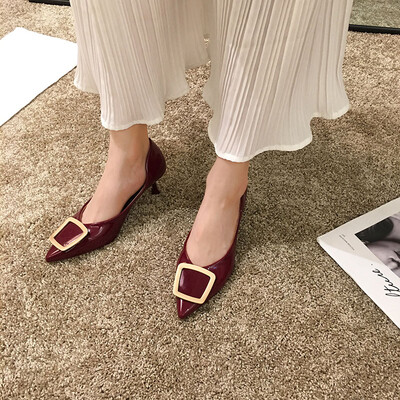 Xiao Xiangfeng Single Shoe Female Summer Korean Version Metal Square Button High-heeled Shoes with Fine Heels&Shallow Mouth Sh
Xiao Xiangfeng Single Shoe Female Summer Korean Version Metal Square Button High-heeled Shoes with Fine Heels&Shallow Mouth Sh