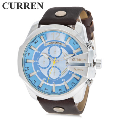 Curren 8176 Men Quartz Watch with Date Display Leather Band Decorative Sub-dials
Curren 8176 Men Quartz Watch with Date Display Leather Band Decorative Sub-dials