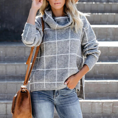 Tailored Womens Turtleneck Sweater Casual Long Sleeve Plaid Loose Chunky Knit Pullover
Tailored Womens Turtleneck Sweater Casual Long Sleeve Plaid Loose Chunky Knit Pullover