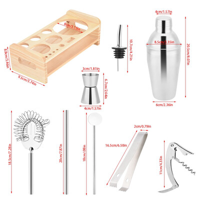 Greensen 13pcs Stainless Steel Cocktail Shaker Mixer Drinker with Wood Holder Stand Drinking Tool Bar
Greensen 13pcs Stainless Steel Cocktail Shaker Mixer Drinker with Wood Holder Stand Drinking Tool Bar