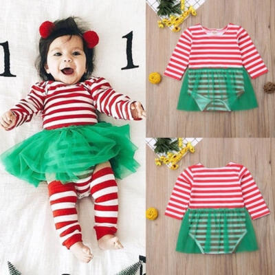 Christmas Newborn Kids Baby Girls Stripe Long Sleeve Romper Jumpsuit Lace Dress Outfit
Christmas Newborn Kids Baby Girls Stripe Long Sleeve Romper Jumpsuit Lace Dress Outfit