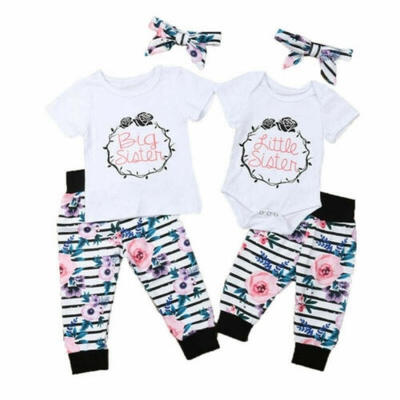 Baby Girl Big Little Sister Short Sleeves Tops Floral Pant Summer Outfits Kids clothes set
Baby Girl Big Little Sister Short Sleeves Tops Floral Pant Summer Outfits Kids clothes set