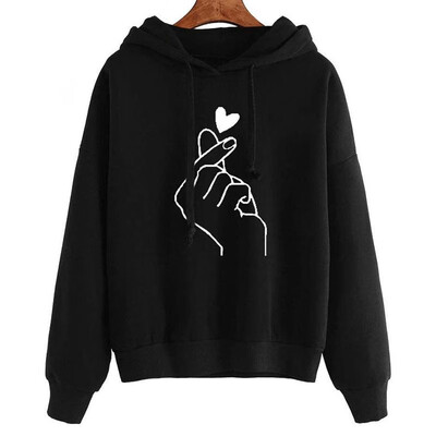 Fashion Women Hoodie Sweatshirts Heart Finger Pattern Long Sleeve Casual Loose Pullover Hooded Tops
Fashion Women Hoodie Sweatshirts Heart Finger Pattern Long Sleeve Casual Loose Pullover Hooded Tops