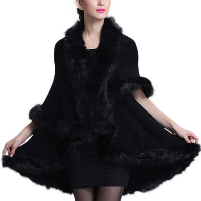 Women Fine Knit Open Front Faux Fur Trim Layers Poncho Cape Shawl Cloak Cardigan Sweater Cape Coat New Arrived
Women Fine Knit Open Front Faux Fur Trim Layers Poncho Cape Shawl Cloak Cardigan Sweater Cape Coat New Arrived