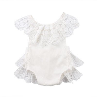 Toddler Baby Girls Lace Flower Romper Bodysuit Jumpsuit Outfits Set Clothes