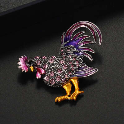 Lucky Zodiac Animal Rooster Brooch Pin Rhinestone Enamel Animal Brooches Crystal Cock Jewelry Pins Cute Gift
Lucky Zodiac Animal Rooster Brooch Pin Rhinestone Enamel Animal Brooches Crystal Cock Jewelry Pins Cute Gift