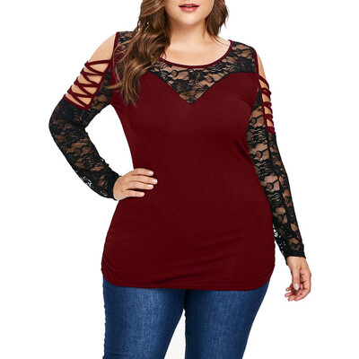 Roseonmyhand Fashion Womens Plus Size old Shoulder Lattice Lace Sleeve Tee O-Neck T-shirt Top
Roseonmyhand Fashion Womens Plus Size old Shoulder Lattice Lace Sleeve Tee O-Neck T-shirt Top